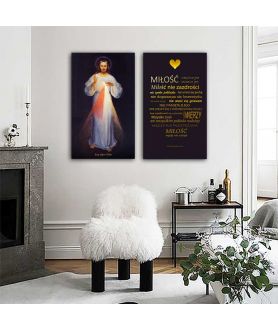 Obrazy na ścianę - Obrazy religijne na płótnie (dyptyk) - Hymn o miłości, Jezu ufam Tobie
