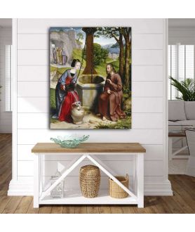 Obrazy religijne - Obraz na płótnie - Chrystus i dobra Samarytanka przy studni