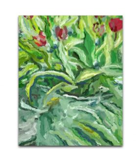 Obrazy na ścianę - Tulipany obraz na płótnie Tulipany w wiadrze (1-częściowy) pionowy