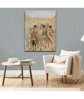 Obrazy na ścianę - Obraz na płótnie - Jacek Malczewski - Trzy anioły z Tobiaszem