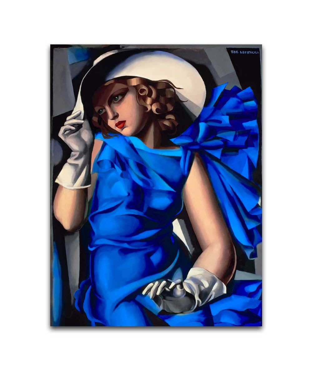 Obrazy na ścianę - Obraz na płótnie - Łempicka - Kobieta w niebieskiej sukni