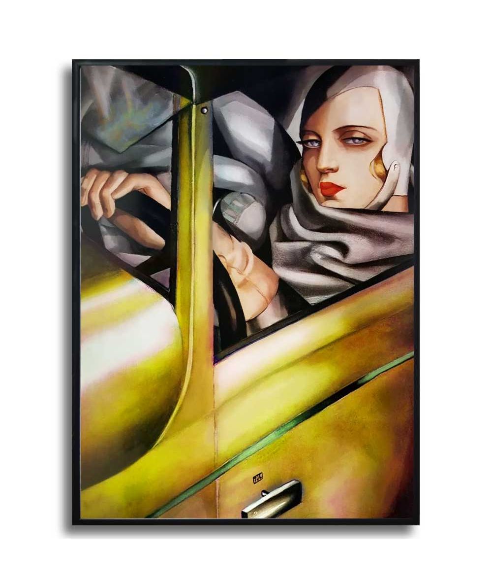 Plakat w ramie - Tamara Łempicka - Żółte Bugatti