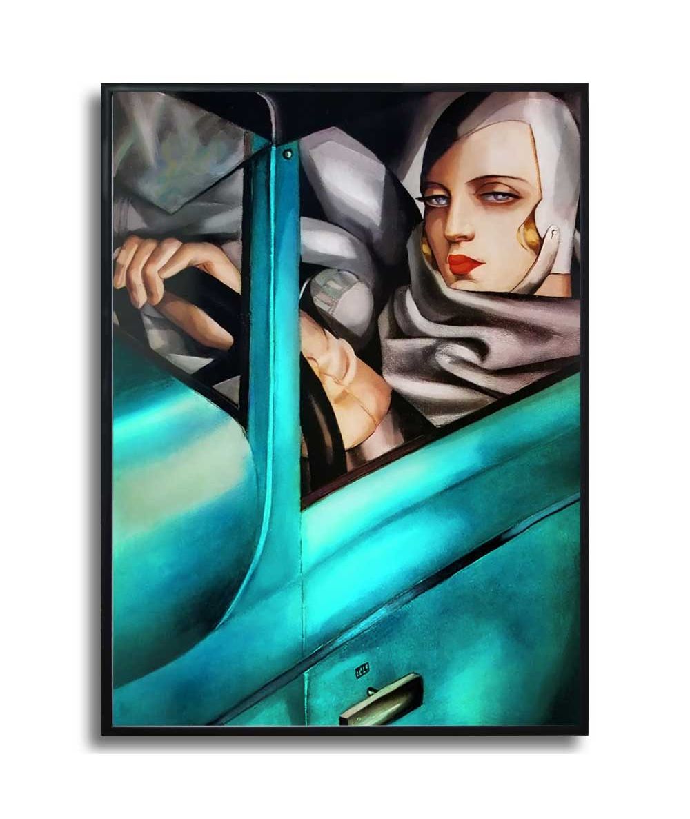 Plakat w ramie - Tamara Łempicka - Niebieskie Bugatti