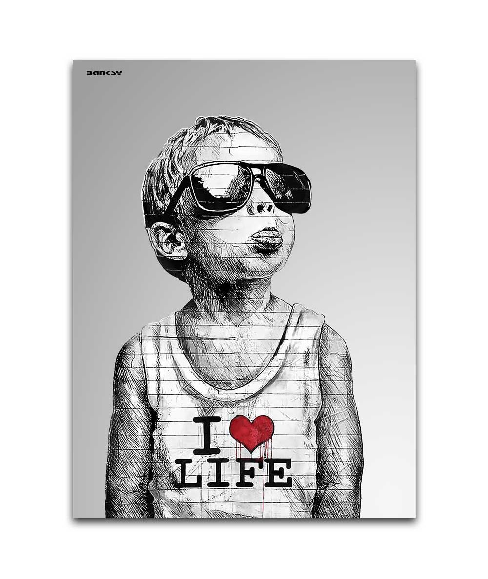 Obrazy na ścianę - Obraz na płótnie - Banksy - Boy I love life