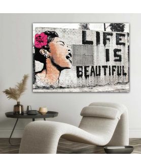 Obrazy na ścianę - Obraz do sypialni, salonu - Banksy - Życie jest piękne