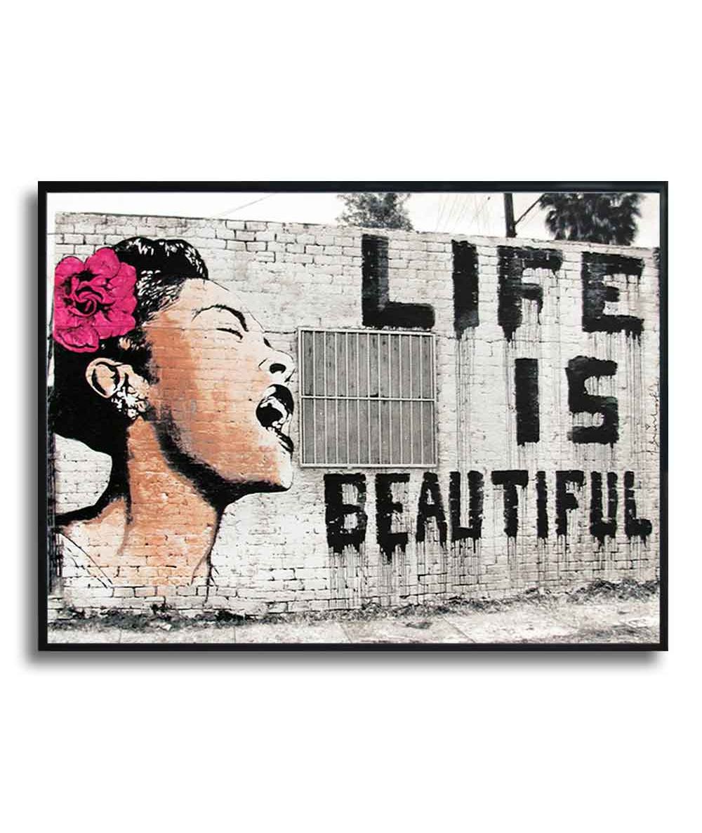 Plakat w ramie - Banksy - Życie jest piękne (Life is beautiful)