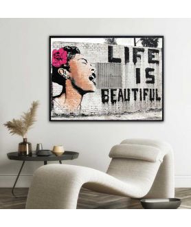 Plakat w ramie - Banksy - Życie jest piękne (Life is beautiful)