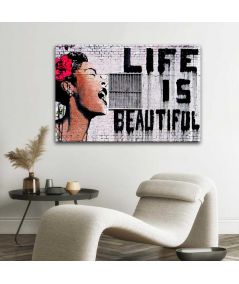 Obrazy na ścianę - Obraz na płótnie - Banksy - Life is beautiful
