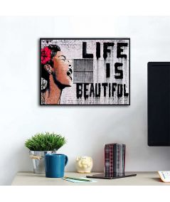 Plakat w ramie - Banksy - Life is beautiful