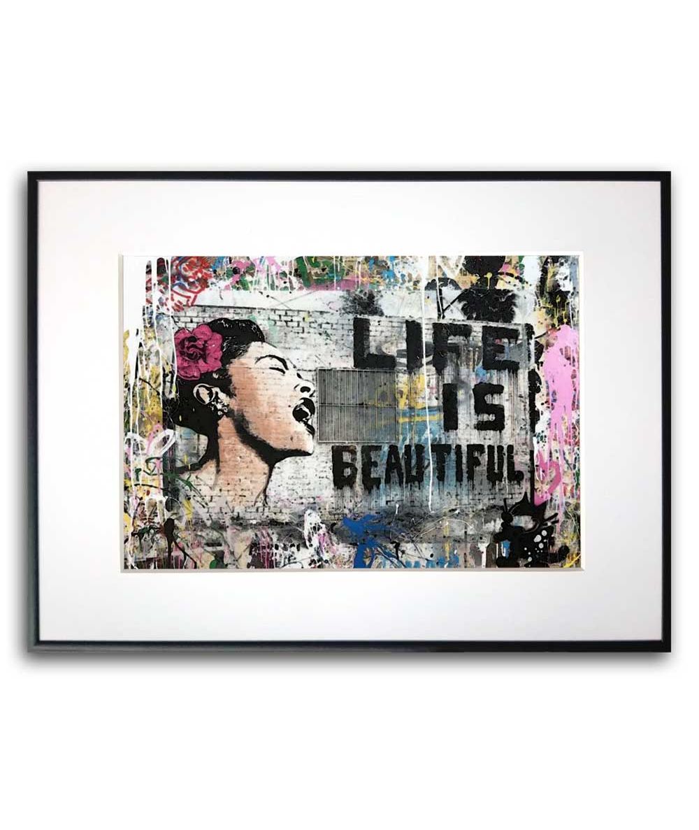 Poster pop street - Banksy - Life is beautiful pop street