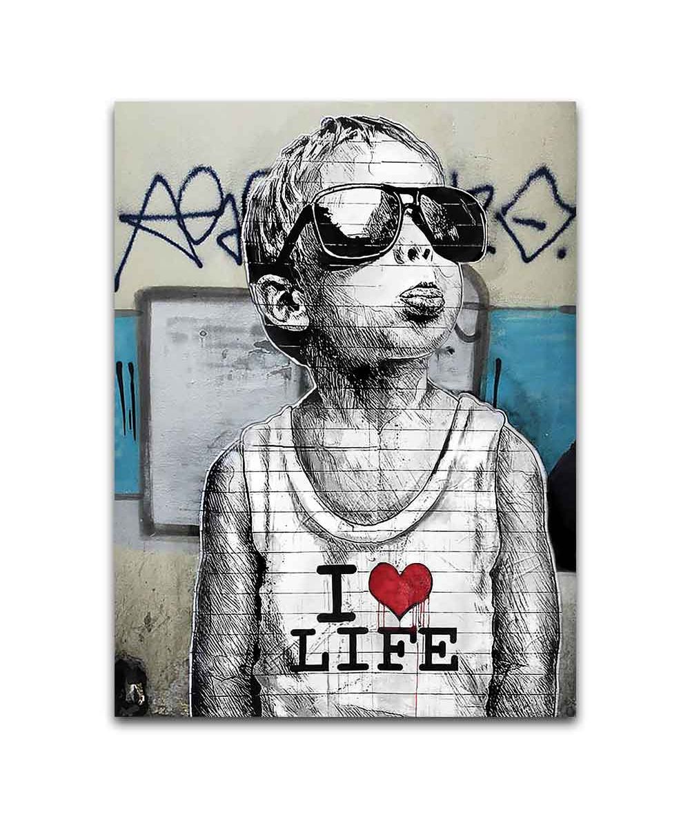 Obrazy na ścianę - Obraz na płótnie - Banksy - I love life