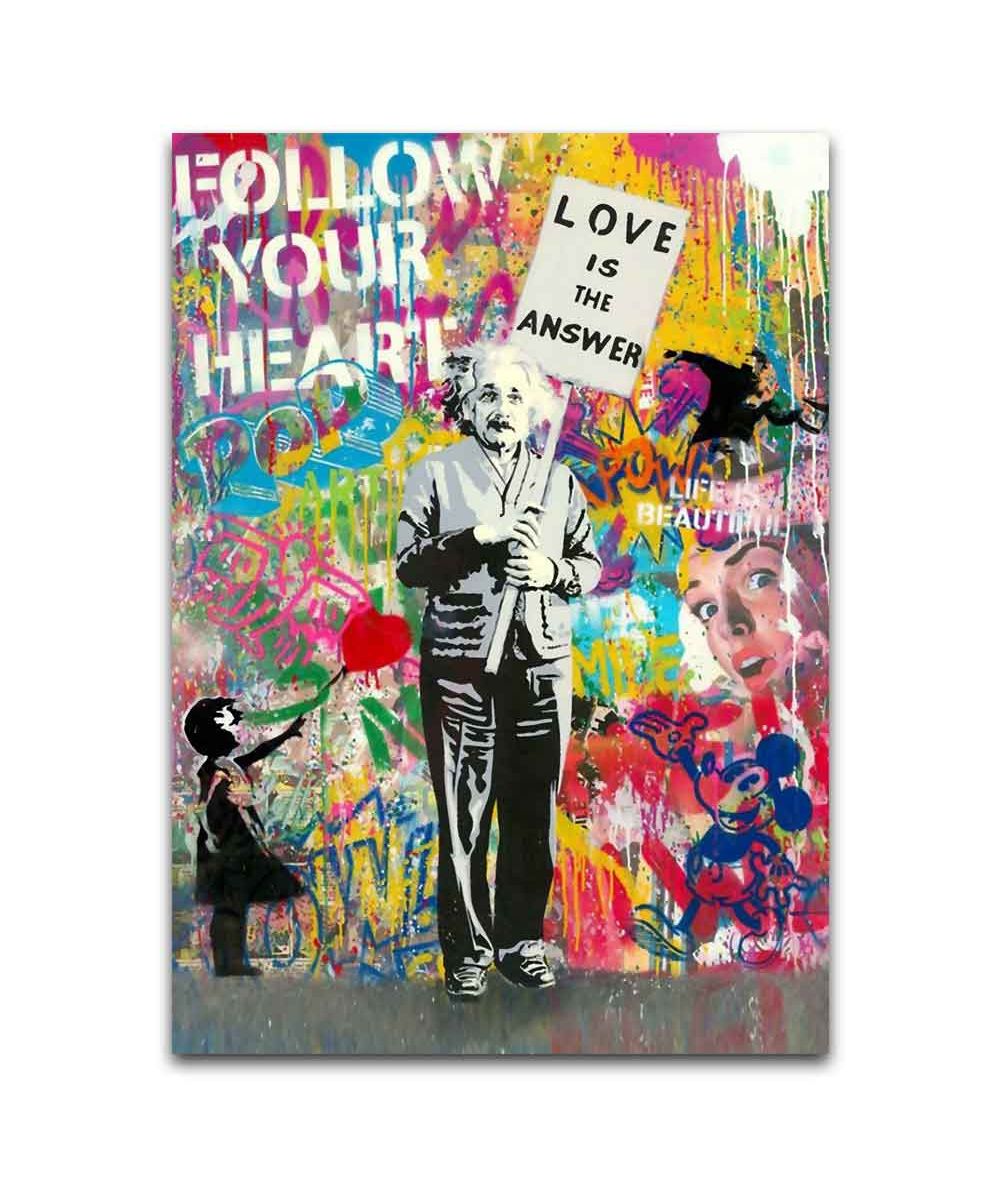 Obrazy na ścianę - Obraz Banksy - Love is the answer Follow your heart