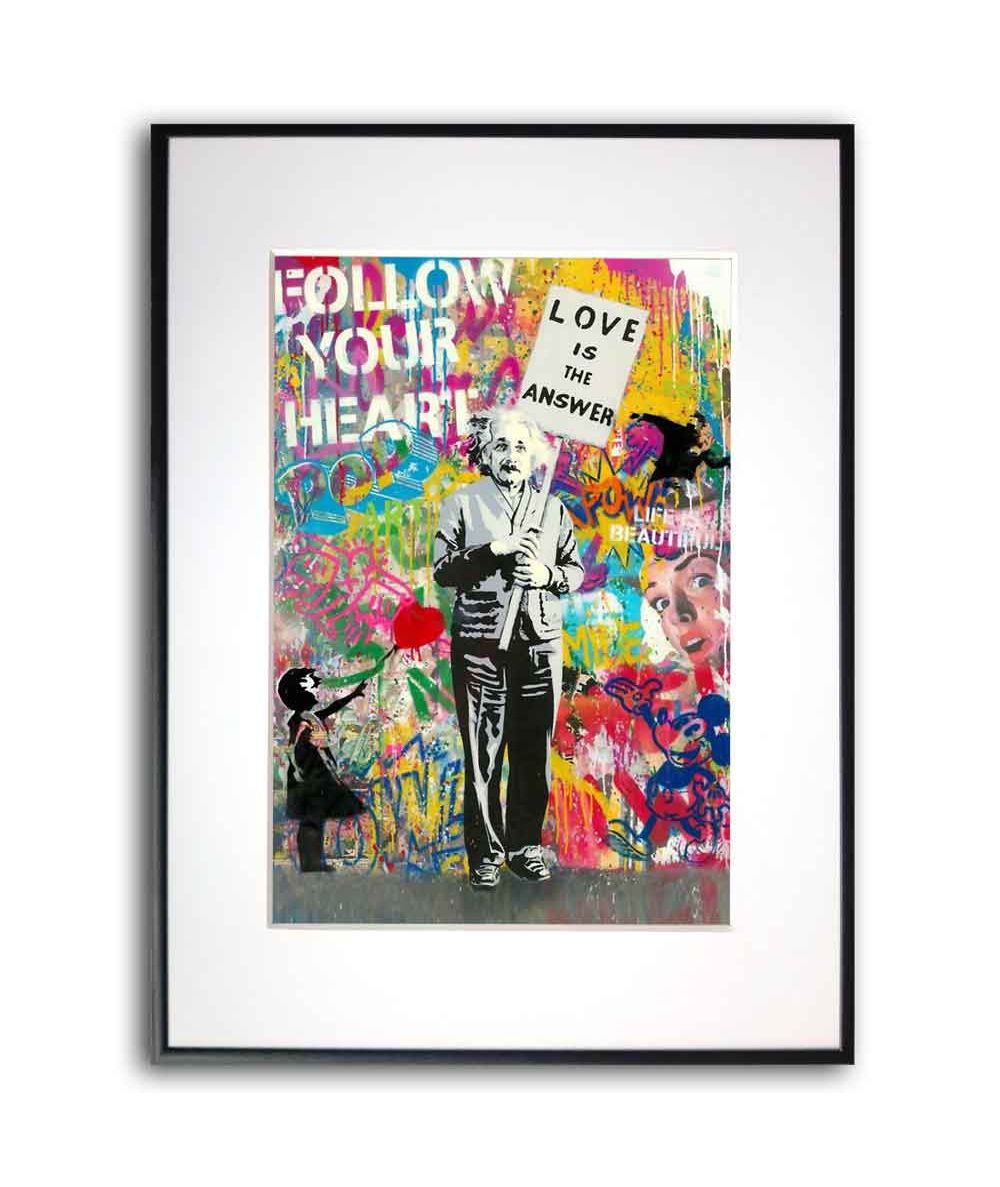 Plakat graffiti Banksy - Love is the answer Follow your heart