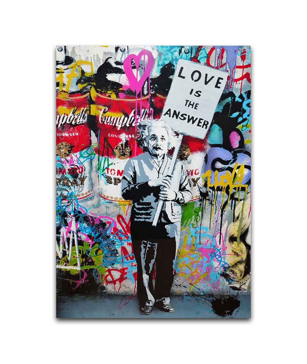 Obrazy na ścianę - Obraz Banksy na płótnie - Love is the answer