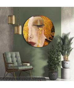 Okrągłe obrazy - Okrągły obraz na płótnie - Gustav Klimt - Złote łzy Frei