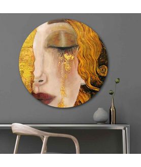 Okrągłe obrazy - Okrągły obraz na płótnie - Gustav Klimt - Złote łzy Frei