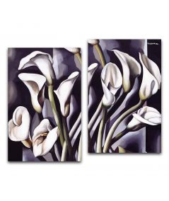 Obrazy na ścianę - Tamara Łempicka obrazy z kwiatami - Kalie (dyptyk)