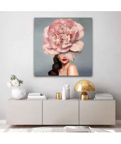 Obrazy na ścianę - Obraz na płótnie - Słodka Amy z kwiatem