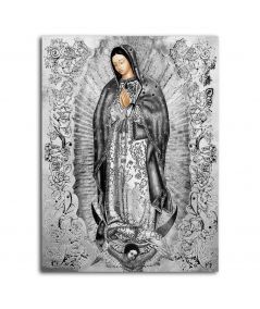 Obrazy religijne - Obraz na płótnie - Lady of Guadalupe silver