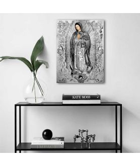 Obrazy religijne - Obraz na płótnie - Lady of Guadalupe silver