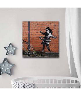 Obrazy na ścianę - Obraz Banksy graffiti - Hula-hooping girl