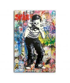 Obrazy na ścianę - Obraz Banksy Mr Brainwash - Camera boy graffiti