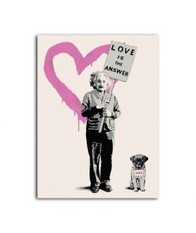 Obrazy na ścianę - Obraz Banksy Mr Brainwash - Love is the answer Einstein