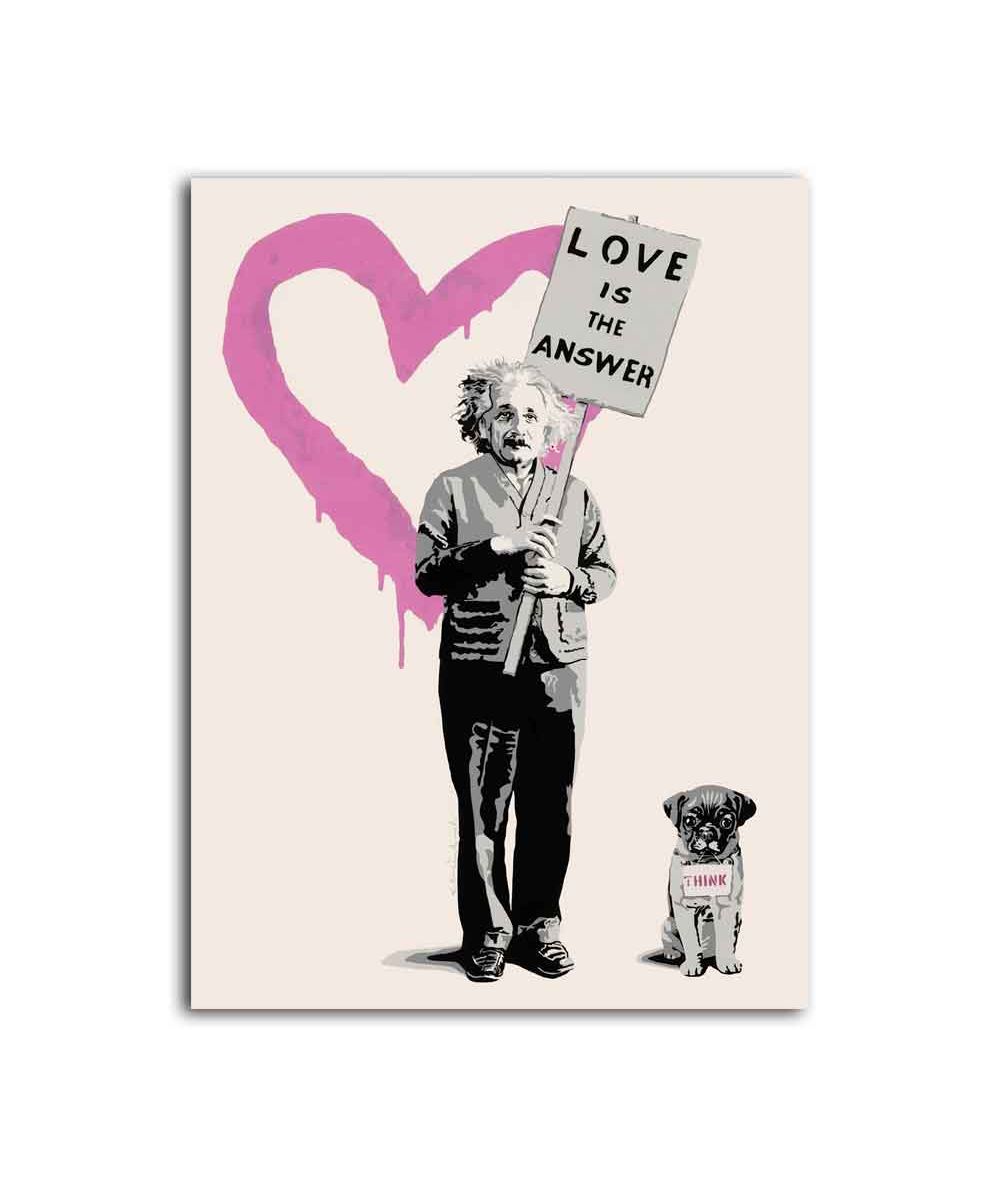 Obrazy na ścianę - Obraz Banksy Mr Brainwash - Love is the answer Einstein