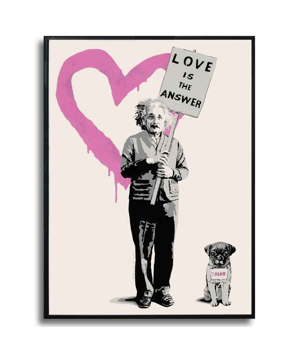 Banksy Mr Brainwash plakat - Love is the answer Einstein
