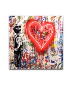 Obrazy na ścianę - Obraz Banksy Mr Brainwash - Red heart graffiti