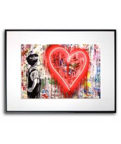 Plakat Banksy Mr Brainwash - Red heart graffiti