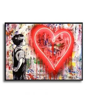 Plakat serce - Banksy Mr Brainwash - Red heart graffiti