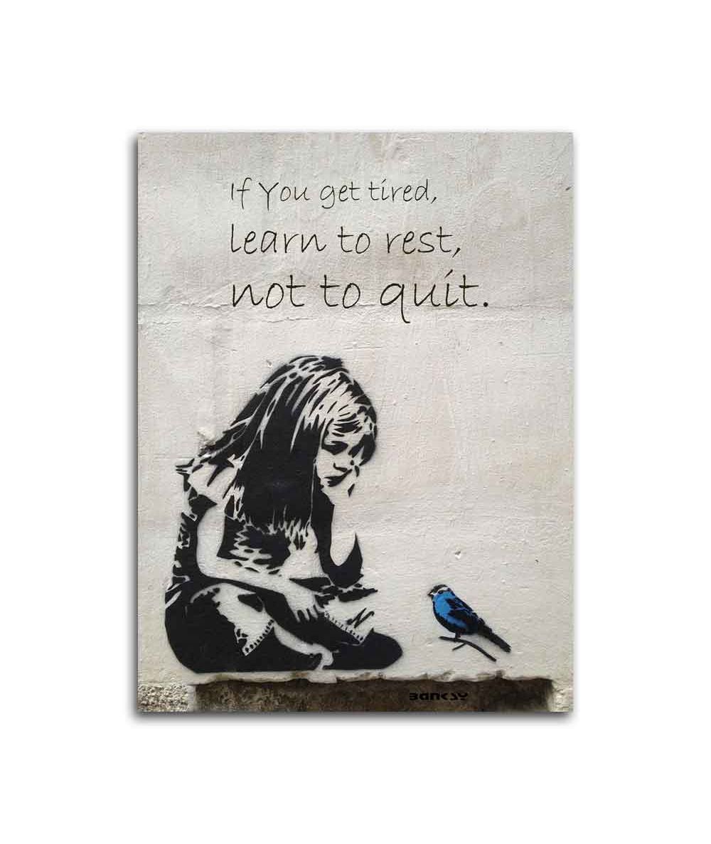Obrazy na ścianę - Obraz Banksy na płótnie - Girl with blue bird