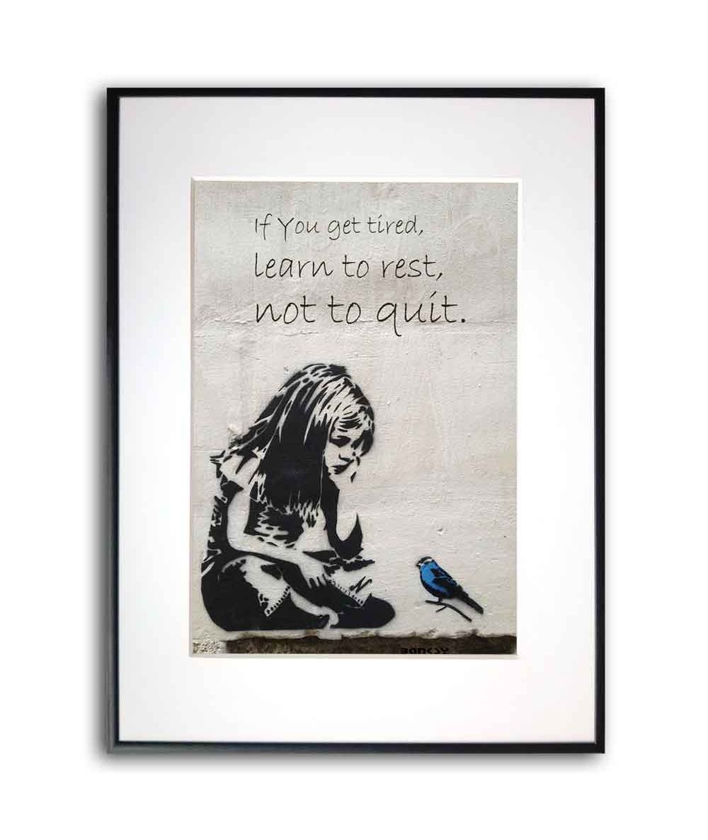 Plakat Banksy na ścianę - Girl with blue bird
