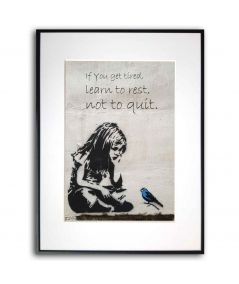 Plakat Banksy na ścianę - Girl with blue bird