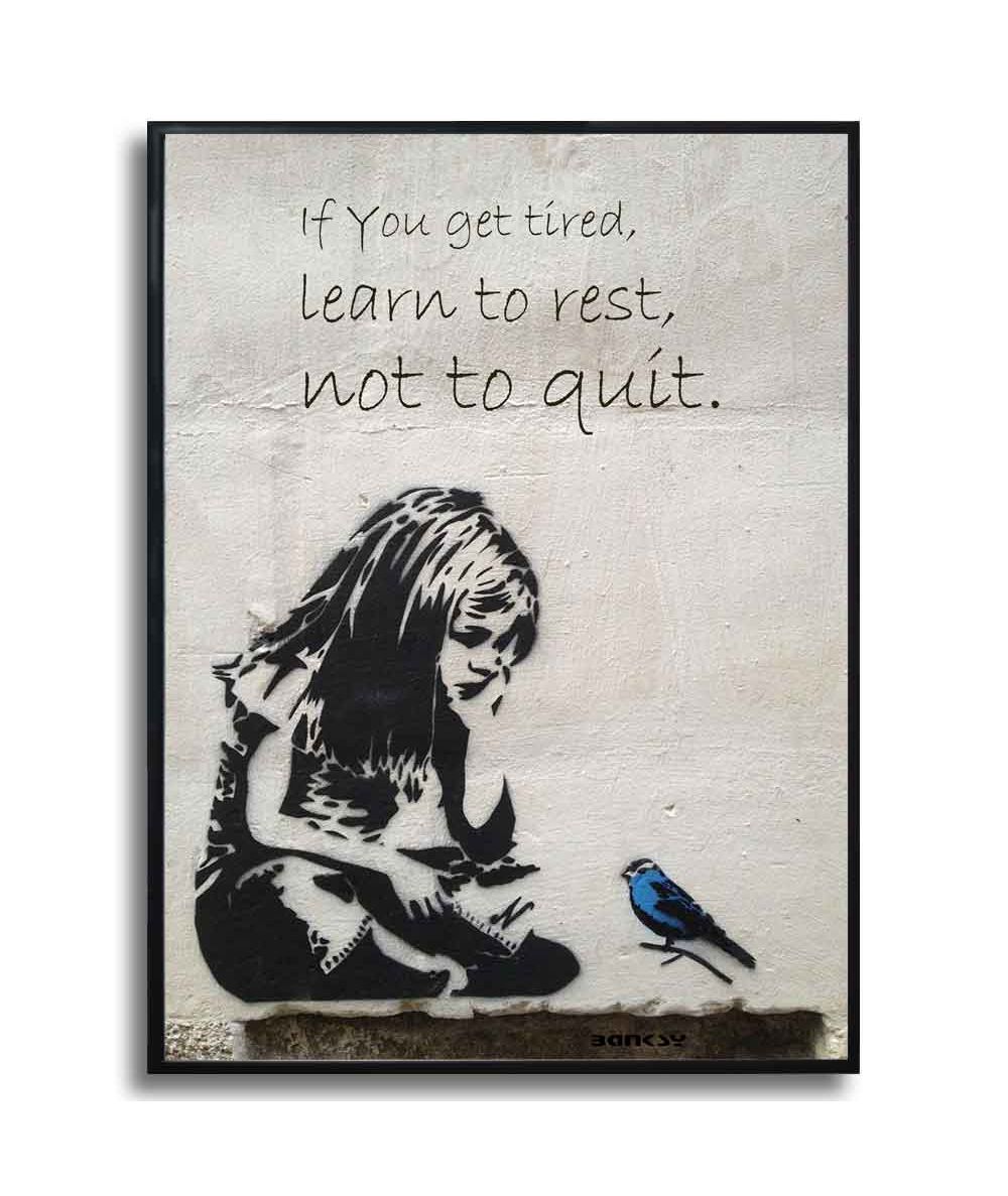 Banksy plakat w ramie na ścianę - Girl with blue bird