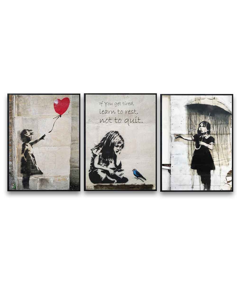 Banksy zestaw 3 plakatów na ścianę