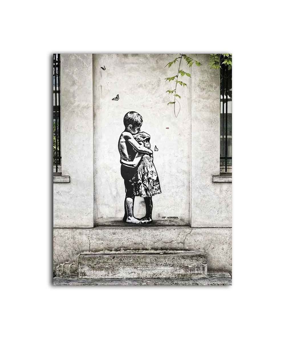 Obrazy na ścianę - Obraz Banksy na płótnie - Brother sis love