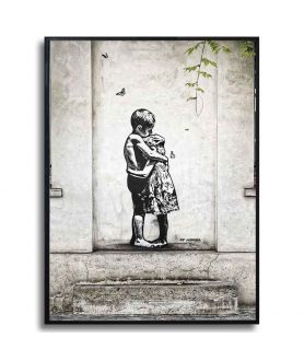 Banksy plakat w ramie - Brother sis love