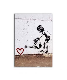 Obrazy na ścianę - Obraz Banksy na płótnie - Planting love pionowy