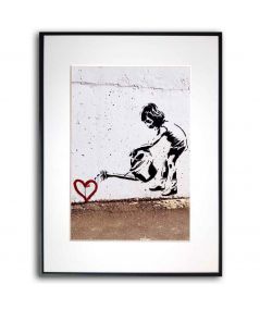 Plakat Banksy'ego na ścianę - Planting love pionowy