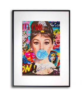 Plakat na ścianę - Audrey Hepburn bubble gum