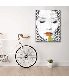 Obrazy na ścianę - Obraz modowy szminka twarz Orange Black Audrey