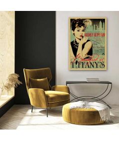 Plakat styl vintage - Audrey Hepburn Breakfast at Tiffany's