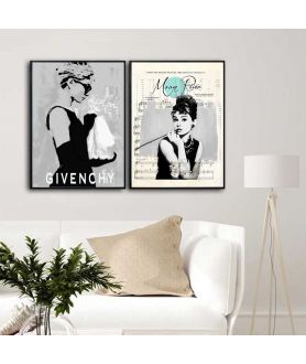 Audrey Hepburn komplet 2 plakatów w ramie