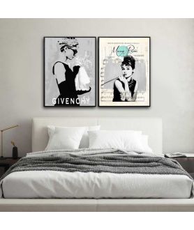 Audrey Hepburn komplet 2 plakatów w ramie