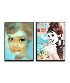 Audrey Hepburn dyptyk w ramie (2 plakaty)