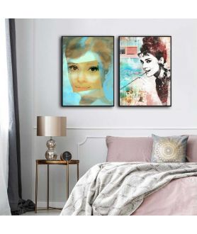 Audrey Hepburn dyptyk w ramie (2 plakaty)