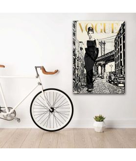 Obraz moda Plakat moda - Obraz fashion na płótnie - Audrey Hepburn w Nowym Jorku