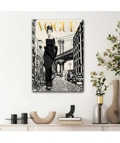Obraz moda Plakat moda - Obraz fashion na płótnie - Audrey Hepburn w Nowym Jorku